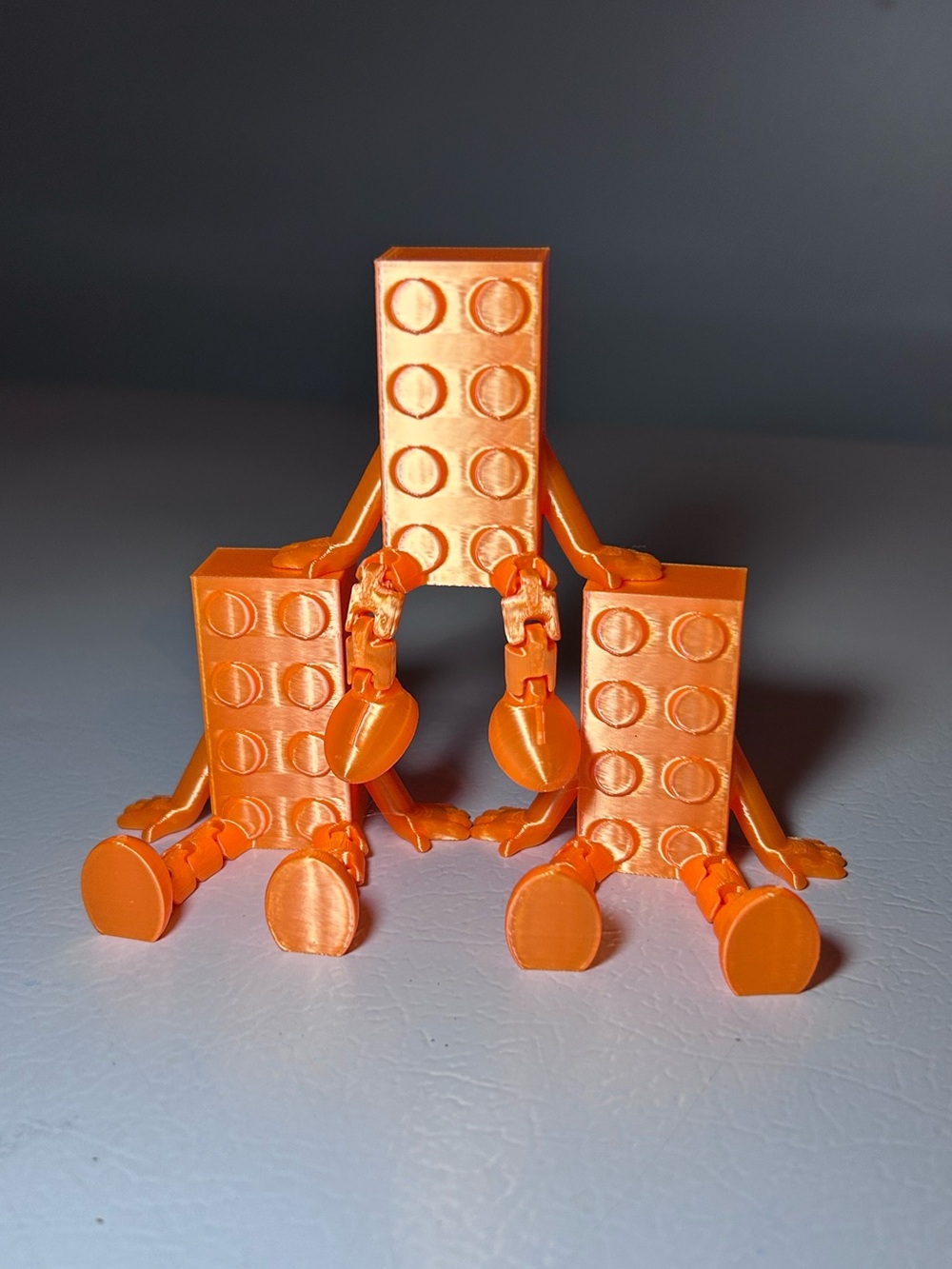 Orange Lego Style Brick Buddy Desk Figures